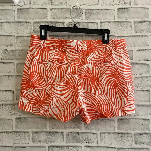 Women’s Gap coral monstera leaf print khaki sunkissed shorts size 4 - Picture 2 of 6